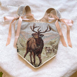 Lace - up Vintage Tapestry Corset Top, "Stag Majesty” Pattern - Stashe