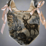 Lace - up Vintage Tapestry Corset Top, "Stag” Pattern - Stashe