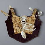 Lace - up Vintage Tapestry Corset Top, “Wildbriar” - Stashe