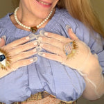 Long Gloves, "Eyes” in White - Stashe