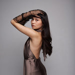 Long Gloves, “Pearls” in Black - Stashe
