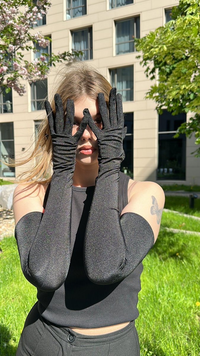Long Opera Gloves in Black - Stashe