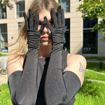 Long Opera Gloves in Black - Stashe
