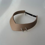 Pointed Tiara Headband with 2 Rings, Beige - Stashe