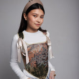 Pointed Tiara Headband with 2 Rings, Beige - Stashe