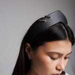 Pointed Tiara Headband with 2 Rings, Black - Stashe