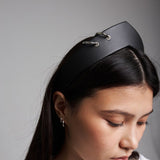 Pointed Tiara Headband with 2 Rings, Black - Stashe