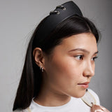 Pointed Tiara Headband with 2 Rings, Black - Stashe