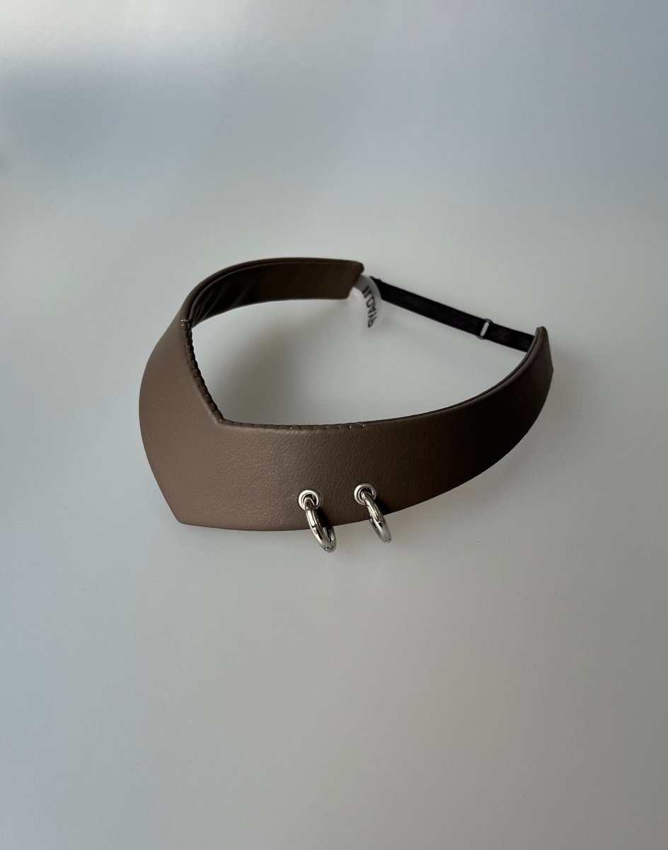 Pointed Tiara Headband with 2 Rings, Chocolate - Stashe