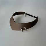 Pointed Tiara Headband with 2 Rings, Chocolate - Stashe