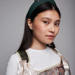 Pointed Tiara Headband with 2 Rings, Emerald - Stashe