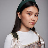 Pointed Tiara Headband with 2 Rings, Emerald - Stashe