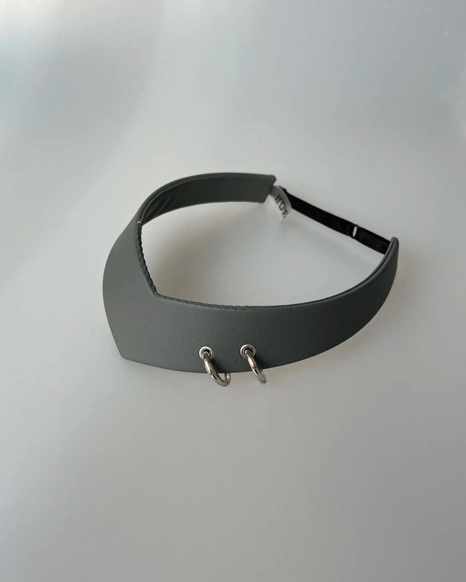 Pointed Tiara Headband with 2 Rings, Grey - Stashe