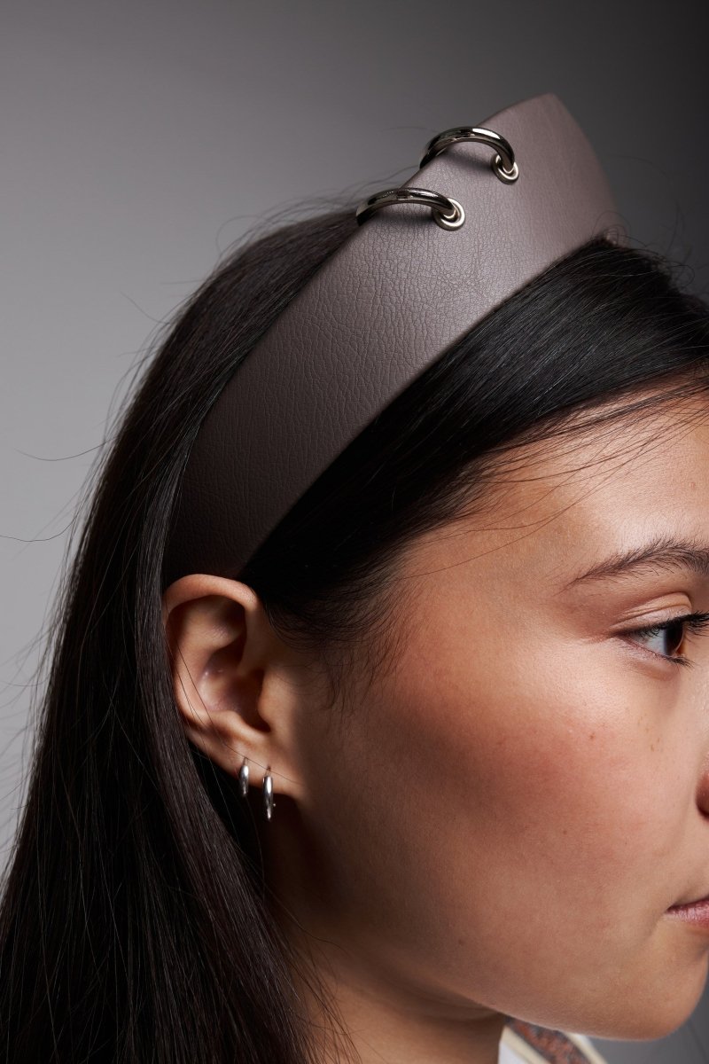 Pointed Tiara Headband with 2 Rings, Grey - Stashe