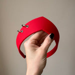 Pointed Tiara Headband with 2 Rings, Red - Stashe