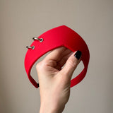 Pointed Tiara Headband with 2 Rings, Red - Stashe