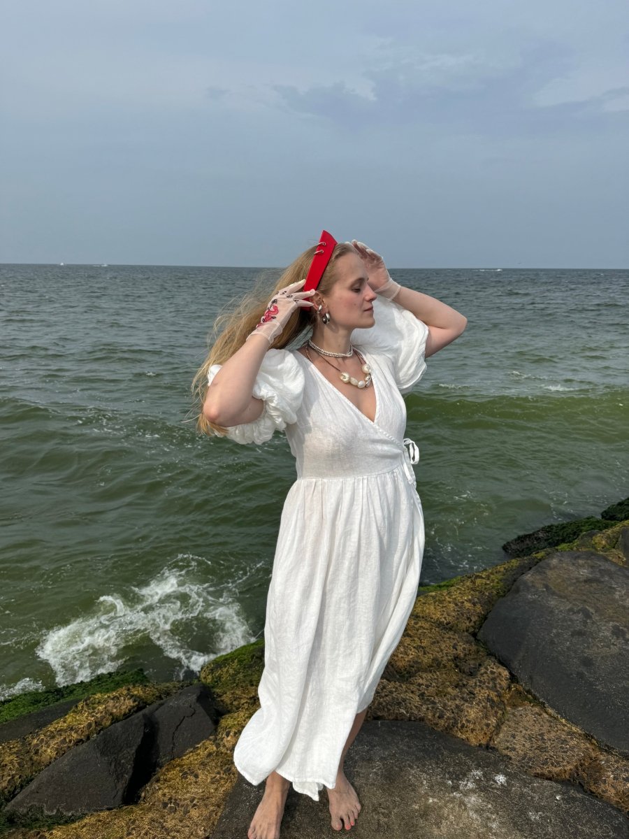 Pointed Tiara Headband with 2 Rings, Red - Stashe