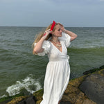 Pointed Tiara Headband with 2 Rings, Red - Stashe