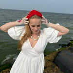 Pointed Tiara Headband with 2 Rings, Red - Stashe