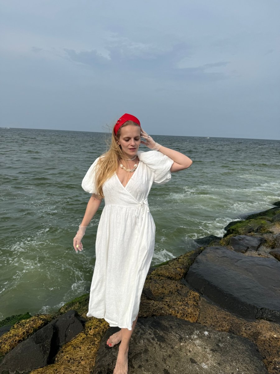 Pointed Tiara Headband with 2 Rings, Red - Stashe