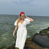Pointed Tiara Headband with 2 Rings, Red - Stashe