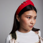 Pointed Tiara Headband with 2 Rings, Red - Stashe