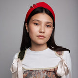 Pointed Tiara Headband with 2 Rings, Red - Stashe