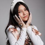 Pointed Tiara Headband with 2 Rings, White - Stashe