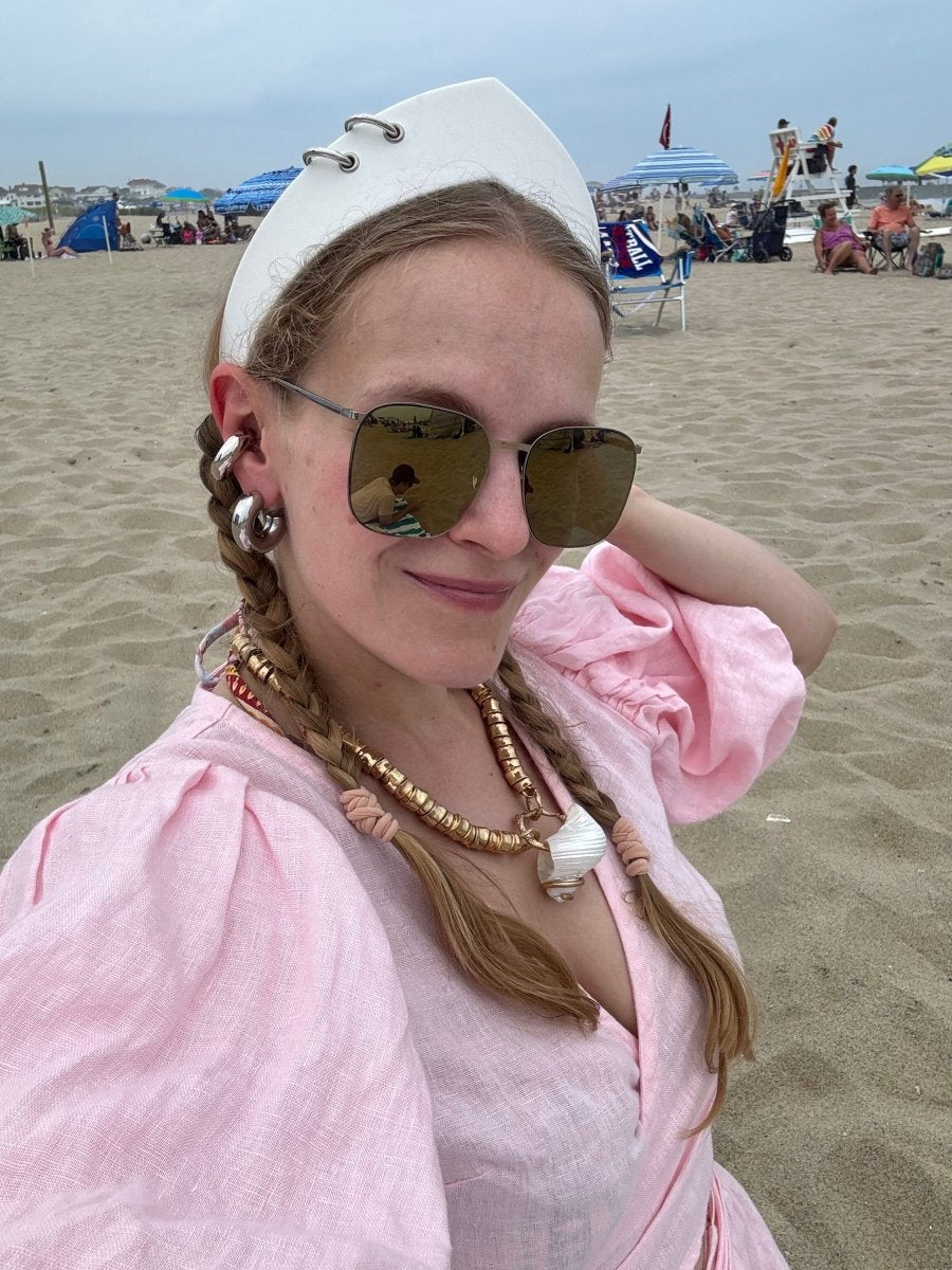 Pointed Tiara Headband with 2 Rings, White - Stashe