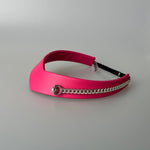 Pointed Tiara Headband with Massive Chain, Pink - Stashe