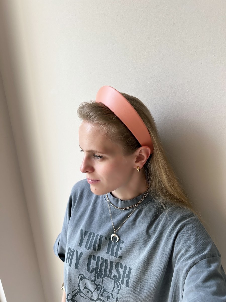 Round Tiara Headband, Coral - Stashe