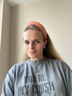 Round Tiara Headband, Coral - Stashe