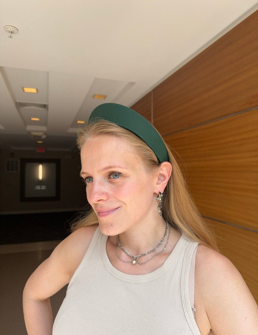 Round Tiara Headband, Emerald - Stashe