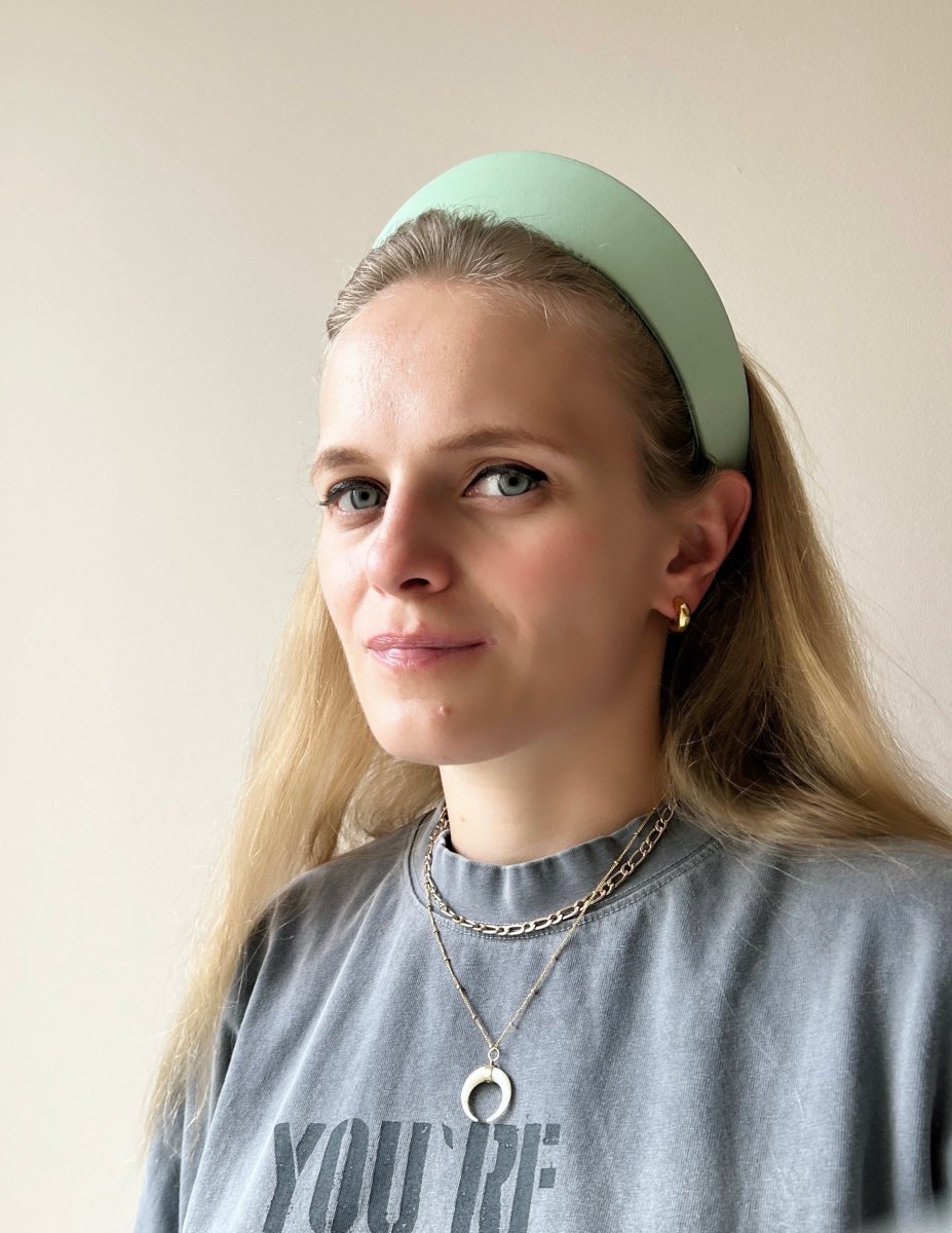 Round Tiara Headband, Mint Green - Stashe