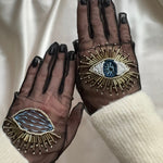 Short Gloves, "Eyes” in Black - Stashe