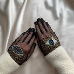 Short Gloves, "Eyes” in Black - Stashe