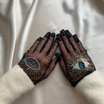 Short Gloves, "Eyes” in Black - Stashe