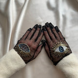 Short Gloves, "Eyes” in Black - Stashe