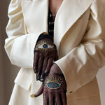 Short Gloves, "Eyes” in Black - Stashe