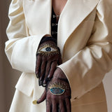 Short Gloves, "Eyes” in Black - Stashe