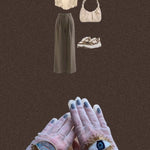 Short Gloves, "Eyes” in White - Stashe