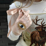 Short Gloves, "Eyes” in White - Stashe