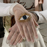 Short Gloves, "Eyes” in White - Stashe