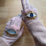 Short Gloves, "Eyes” in White - Stashe