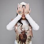 Short Gloves, "Eyes” in White - Stashe
