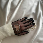 Short Gloves, "Heart" in Black - Stashe