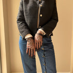 Short Gloves, "Moon & Snake" in Black - Stashe