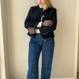 Short Gloves, "Moon & Snake" in Black - Stashe