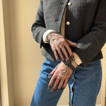 Short Gloves, "Moon & Snake" in Black - Stashe