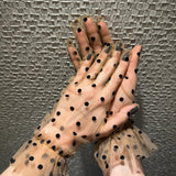 Short Gloves, "Polka Dot” in Beige - Stashe